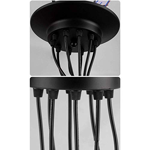 Lámpara de araña de 8 luces E27 XANAYXWJ industrial con altura ajustable para techo de comedor 4