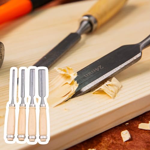 4PCS Semicircle Wood Carving Hand Chisel Tool Set Woodworking Gouges - Image 2