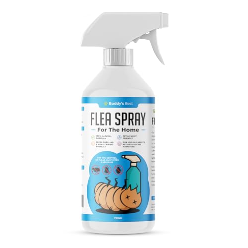 Buddy's Best Flea Spray for Home | Helps Manage Fleas, Dust Mites & Bed Bugs | Use on Carpets, Pet Beds & Home Furniture | Natural Formula with Essential Oils | Safe for Pets & Family