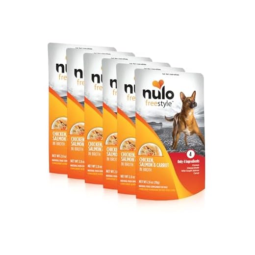 Nulo Freestyle Chicken, Salmon & Carrot in Broth Real Meat Dog Food Topper, 2.8 Ounce (Pack of 6)
