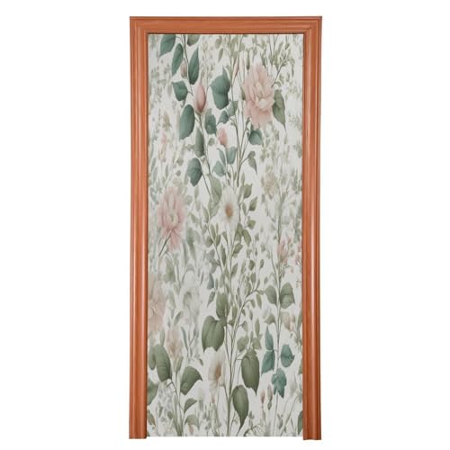 FLildon Jungle Leaves Door Cover Decoration, Party Accessory Porch Decor for Festive Ornament Room Door Covers 36 x 98 Inch