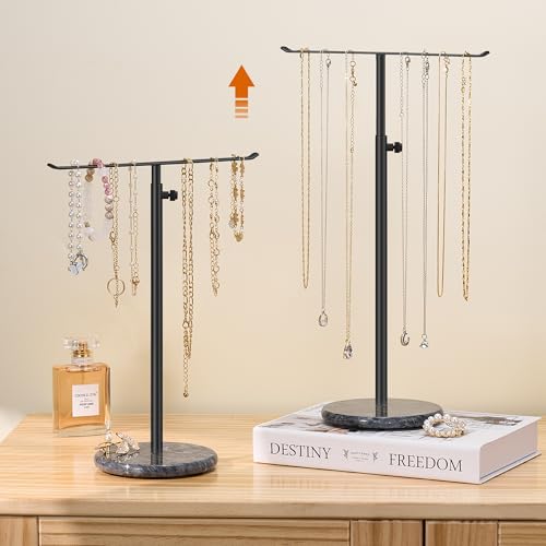 Présentoir à bijoux de colliers noirs et support de rangement ajustable