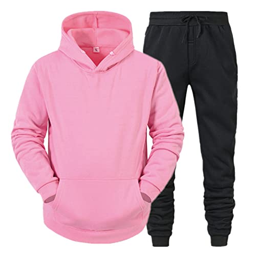 Ensemble pull à capuche homme et pantalon rose pour bouger libre - 2
