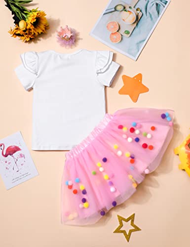 Adirun Baby Shark Birthday Outfit Toddler Girl Clothes Ruffled Baby Shark Shirt + Tutu Dress + Headband Toddler Clothes For Girls 2T #TOP2