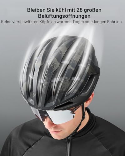 Odoland Fahrradhelm für Damen und Herren, Erwachsene Rennradhelm mit Belüftungssystem, Leicht Radhelm mit individuelle Größenanpassung… – Ansicht 7
