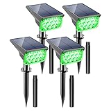 NATPOW Gartenstrahler Solar, 20LED Solarleuchte Garten Solarlampe Solarstrahler Außen, IP65 wasserdichte, Grün Gartenbeleuchtung solar Außenwandleuchte für Patio Pathway Yard Garden(4 Stück)