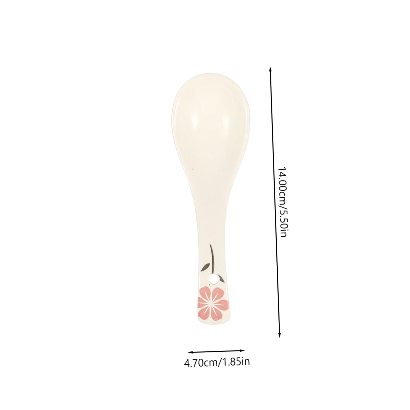 SOLUSTRE 3pcs Ceramic Soup Spoons Large Smooth-edged Spoons for Soup Rice Dessert -painted -