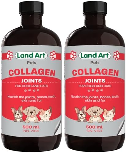 Pet Collagen Supplement - Grass Fed Beef Hydrolyzed - Natural Beef Flavour - Joint Care - Mobility & Health - Gluten, GMO & Sugar Free - for Dog & Cats - Made in Canada - 500ml (Pack of 2)