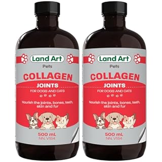 Pet Collagen Supplement - Grass Fed Beef Hydrolyzed - Natural Beef Flavour - Joint Care - Mobility & Health - Gluten, GMO & Sugar Free - for Dog & Cats - Made in Canada - 500ml (Pack of 2)