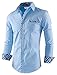 TAM WARE Mens Premium Casual Inner Contrast Dress Shirt TWNMS310S-1-SKYBLUE-S