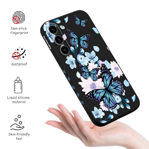 LEECG for Samsung Galaxy S23 Plus Case, Creative Pattern Design Silicone Slim Thin Protective S23 Plus Phone Cover 6.6"-Aurora Butterfly Black by LEECG - Image 4