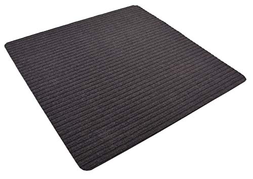 Stair Treads Collection Indoor Skid Slip Resistant Carpet Stair Tread Mat (Dark Grey, Matching Mat 30 in X 30 in)