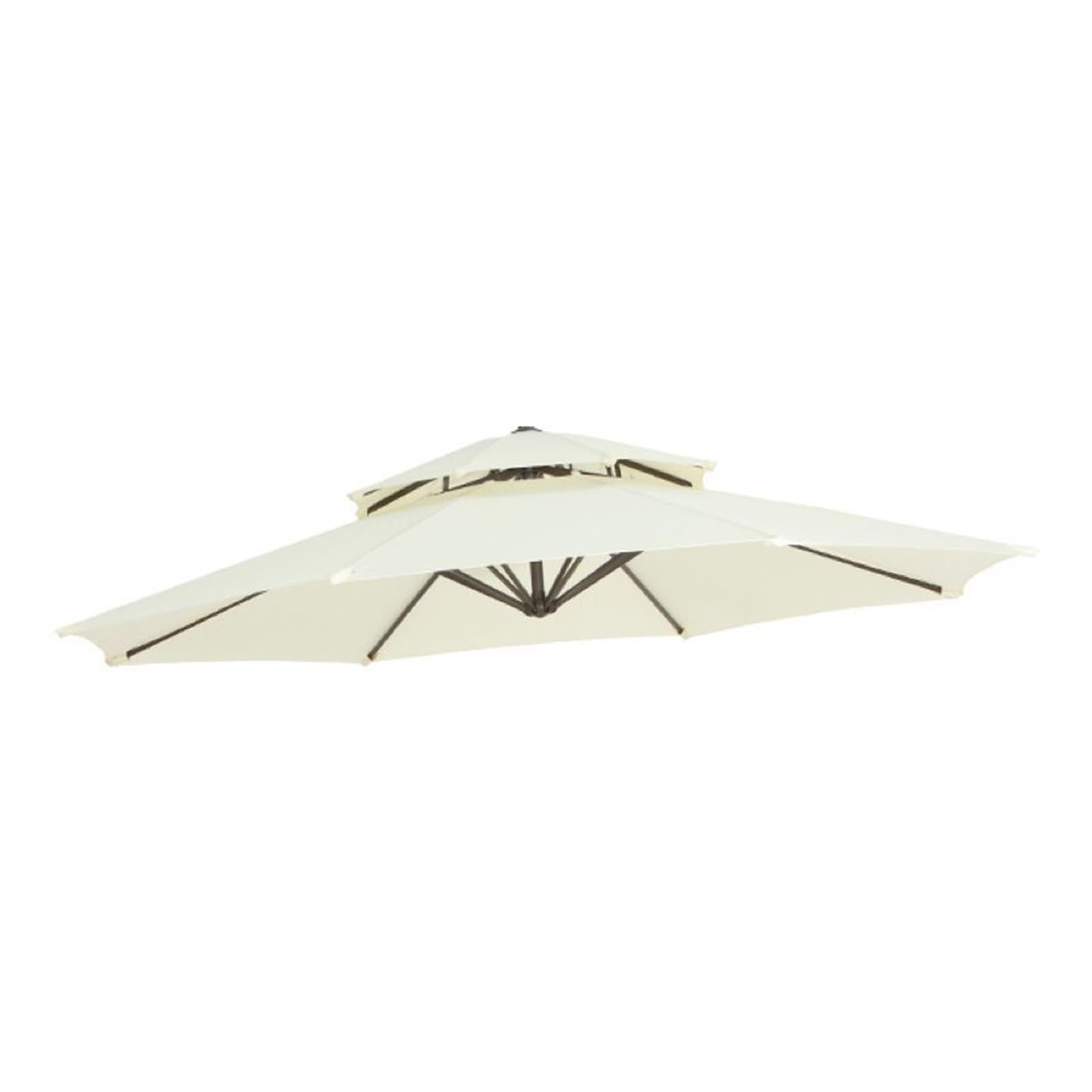 Toile de rechange pour parasol imperméable et résistante aux UV blanche de 2,7m