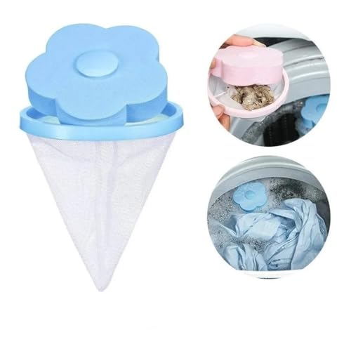 Filtro Coletor de Pelos e Fiapos para Máquina de Lavar, 15 x 9 cm, Plástico, Azul e Rosa