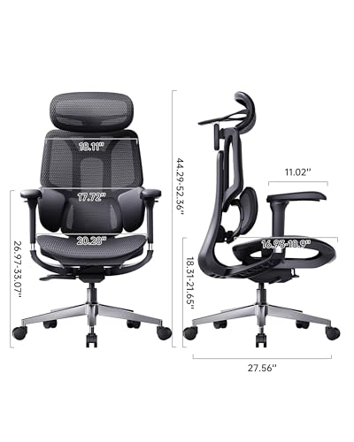 Image of Hbada E3 Air 2026 Ergonomic Office Chair, 3-Zone Lumbar Support, Comfy Home Office Chair with Auto Recline, 4D Headrest & Armrests, 140 Tilt for Work & Relax, Black