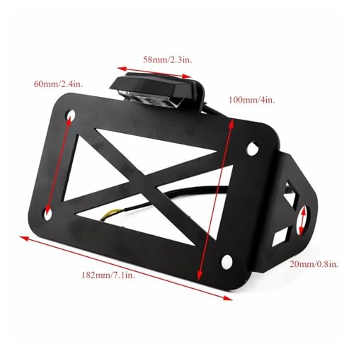Support plaque d'immatriculation moto latéral anti-vibrations avec feu - 5