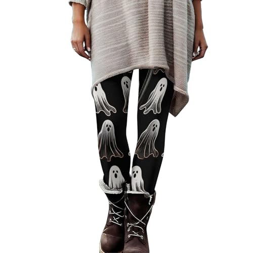 Halloween Legging Pants for Women 2025 Fashion Spooky and Cat Printed Trouser Elastic Waist Workout Jogger Yoga Pant