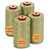 *** Pacco valueable: Questa confezione contiene 4 Grandi Bobina di Filo da Cucito in Poliestere per tutti gli usi (Ogni bobina è di 5000m). La lunghezza totale è di 20000m. Sono disponibili 28 opzioni di colori popolari. Confezione di grande valore per cucito, quilting, patchwork, serger e overlock.