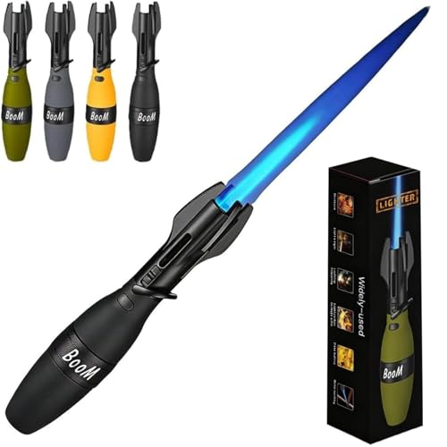 Briquet Anti-Stress Rocket, Briquet Torche à Flamme Bleue Résistant Au Vent avec Verrouillage De Sécurité Et Flamme Bleue Réglable, Gaz De Sécurité...