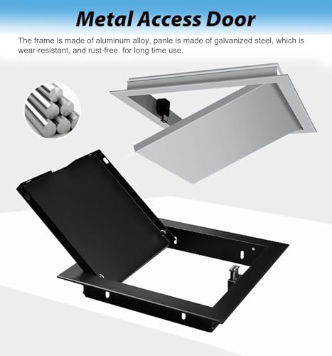 Panneau d'accès pour cloison sèche, interrupteur à bouton-poussoir, cadre en aluminium, porte d'accès au plafond de salle de bain, 61 x 71,1 cm, pour rénovations et entretien de plomberie