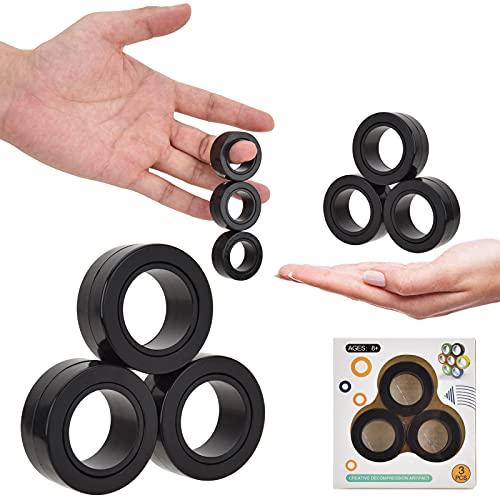 Browill Magnetic Finger Ring, Magnetic Ring Fidget Spinner Toy, Upgraded Hand Spinner for Stress Relief, Christmas & Birthday Gift for Kids, Friends and Family.
