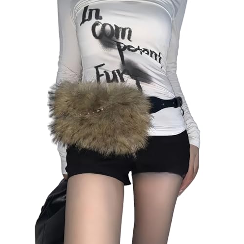 Ceinture fausse fourrure femme JUMISEE idéale pour festival rave et tenue de soirée branchée