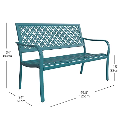 Grand Patio Outdoor Bench Garden Bench With Armrests Steel Bench For Outdoors Lawn Yard Porch Lake Shore #TOP2