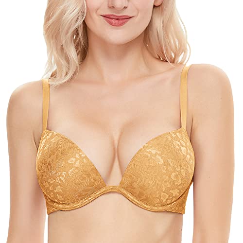 Image of Wingslove Women's Push Up Bra Deep V Plunge Underwire T-Shirt Bra Multiway 2 Cups Up