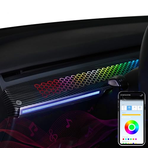KEWISAUTO RGB Ambient Light for Tesla Model 3 & Model Y, LED Center Console Dashboard Neon Light with Storage Box for 2019-2022 Tesla Model 3/2021-2024 Model Y Accessories (Honeycomb Style) by KEWISAUTO - Used condition - US$120.18