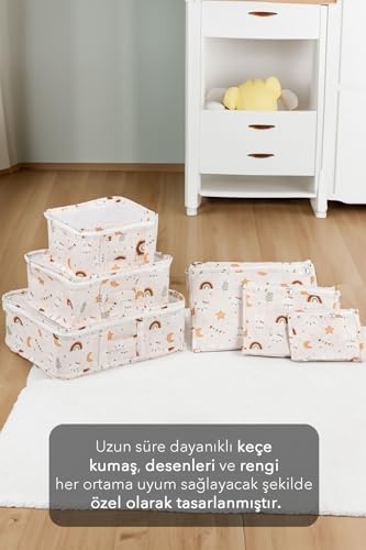 Meleni Baby 7'li Yenidoğan Hastane Çıkış Organizer Set - Bölmeli Bebek Bakım Çantası - Valiz İçi Düzenleyici - Görsel 6