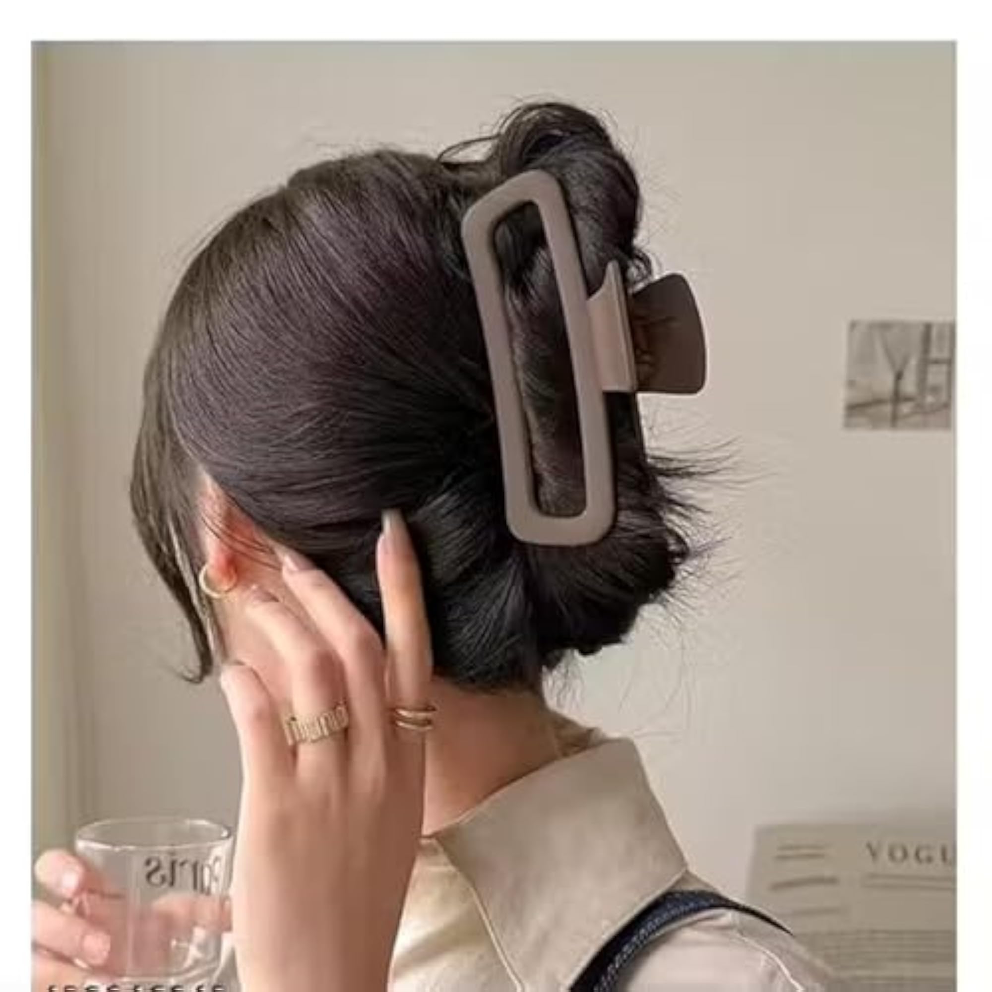 XL Large Square Hair Claw Clips, Strong Hold Gift
