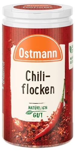 Ostmann Gewürze - Chiliflocken | Milde aromatische Schärfe für Fleisch- und Gemüsegerichte, Saucen und Dips | 30 g in der Dose