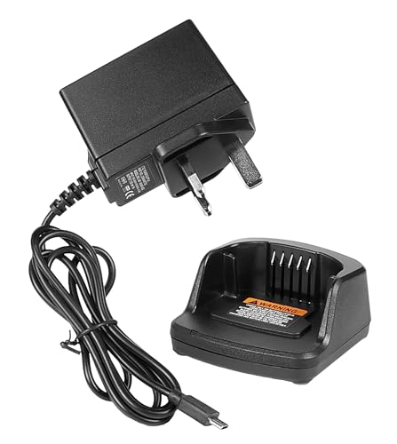 SUNDELY® Rapid Desktop Charger for Motorola Radio XT420 XT460 RMM2050 RMU2040 RMU2043 RMU2080 RMU2080D RMV2080 RAV50 Walkie Talkie PMLN6394A PMNN4434 PMNN4453 Battery Charging Dock Cradle Base Station