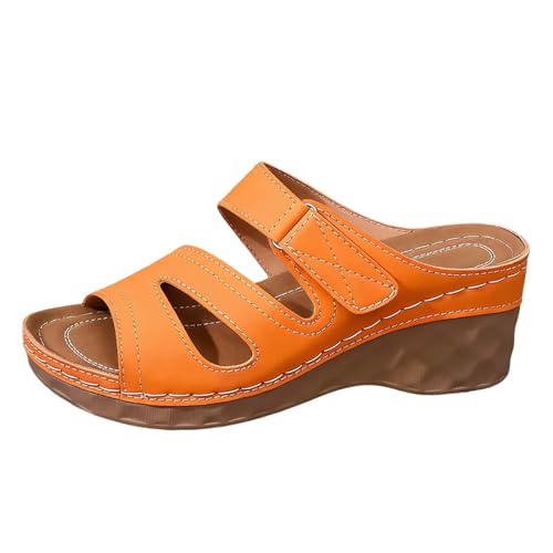 Image of Generisch Fashion Platform Sandals Comfortable Summer Open Toe Sandals, orange, 8.5 UK