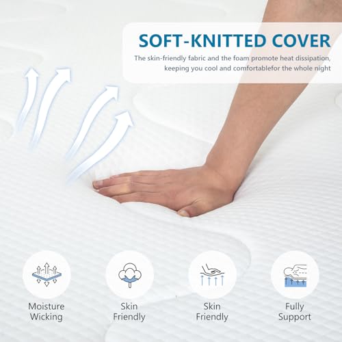 Image of FDW 12 Inch King Mattress,Hybrid Mattress Memory Foam & Innerspring, Premium Foam Mattress,Pressure Relief,CertiPUR-US Certified,Medium Firm,White