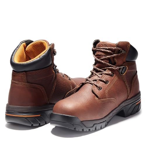 Timberland PRO Timberland PRO Men's Helix 6 Inch Alloy Safety Toe Waterproof Industrial Work Boot, Brown-2024 NEW, 6W