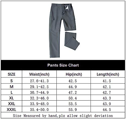 Thwei Mens Hiking Convertible Pants Outdoor Quick Dry Zip Off Lightweight Fishing Pants Khaki L #TOP6
