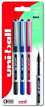 uni-ball UB-150 Eye Blue Rollerball Pens. Premium Micro 0.5mm Ballpoint Tip for Super Smooth Handwriting, Drawing, Art, Crafts and Colouring. Fade and Water Resistant Liquid Uni Super Ink. Box of 12