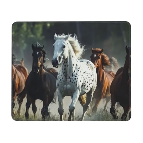 Sous-main de bureau avec chevaux au galop - Tapis de souris - Tapis de bureau - Décoration d'intérieur pour femmes et filles - 25 x 30 cm