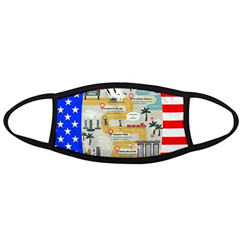 Masque bouche Singapour avec drapeau étoiles cache-cou chauffant anti-poussière idéal pour hiver