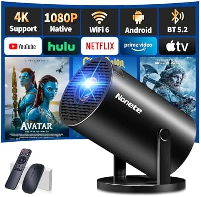Mini proiettore, supporto 4K 1080P Full HD proiettore con WiFi