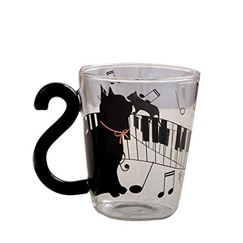 Tasse en verre de chat créatif mignon Kitty tasse tasse à thé tasse de lait tasse à café (F) Cover