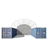 TOOLPORT Parete posteriore per copertura container 6m di larghezza – telone PRIMEtex 2300 in PVC, grigio