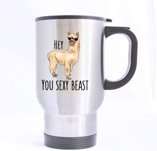 Miniatura 2 de You Sexy Beast lindo alpaca llama Regalo para Novio/girlfriend- divertido taza de viaje 14oz tazas de café o té taza Cool Cumpleaños/Regalos de