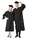GraduationMall Matte Graduation Gown Cap Tassel Set 2026 for High School and Bachelor Black 51(5'6