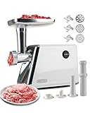 INFOOD Electric Meat Grinder - Heavy Duty Meat Grinders with 3 Stainless Steel Cutting Blades, 3 Grinding Plates, 1 Sausage Maker & Kubbe Kit for...