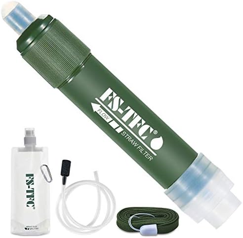 FS-TFC Personal Water Filter Straw Mini Water Purifier Survival Gear for Hiking, Camping, Travel and Emergency Preparedness