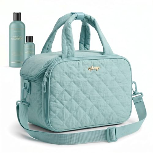 Lightweight Structured Travel Toiletry Bag for Women - Wide-Open Puffer