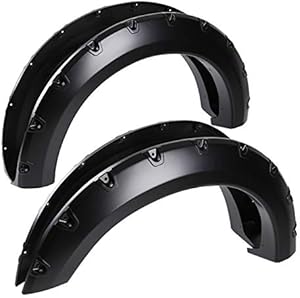 Spec-D Tuning 4PC Front + Rear Smooth Paintable Pocket Rivet Style Fender Flares Compatible with Ford F150 Styleside 2004-2008