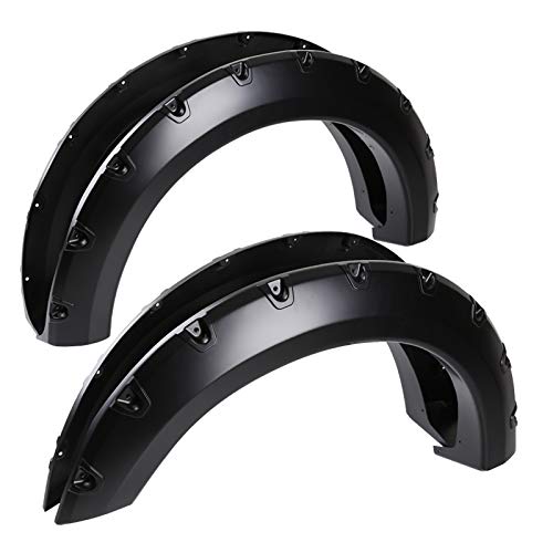Spec-D Tuning 4PC Front + Rear Smooth Paintable Pocket Rivet Style Fender Flares Compatible with Ford F150 Styleside 2004-2008